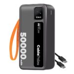 Juoda išorinė baterija "OBAL:ME CablePulse Powerbank 50000mAh 22,5W"