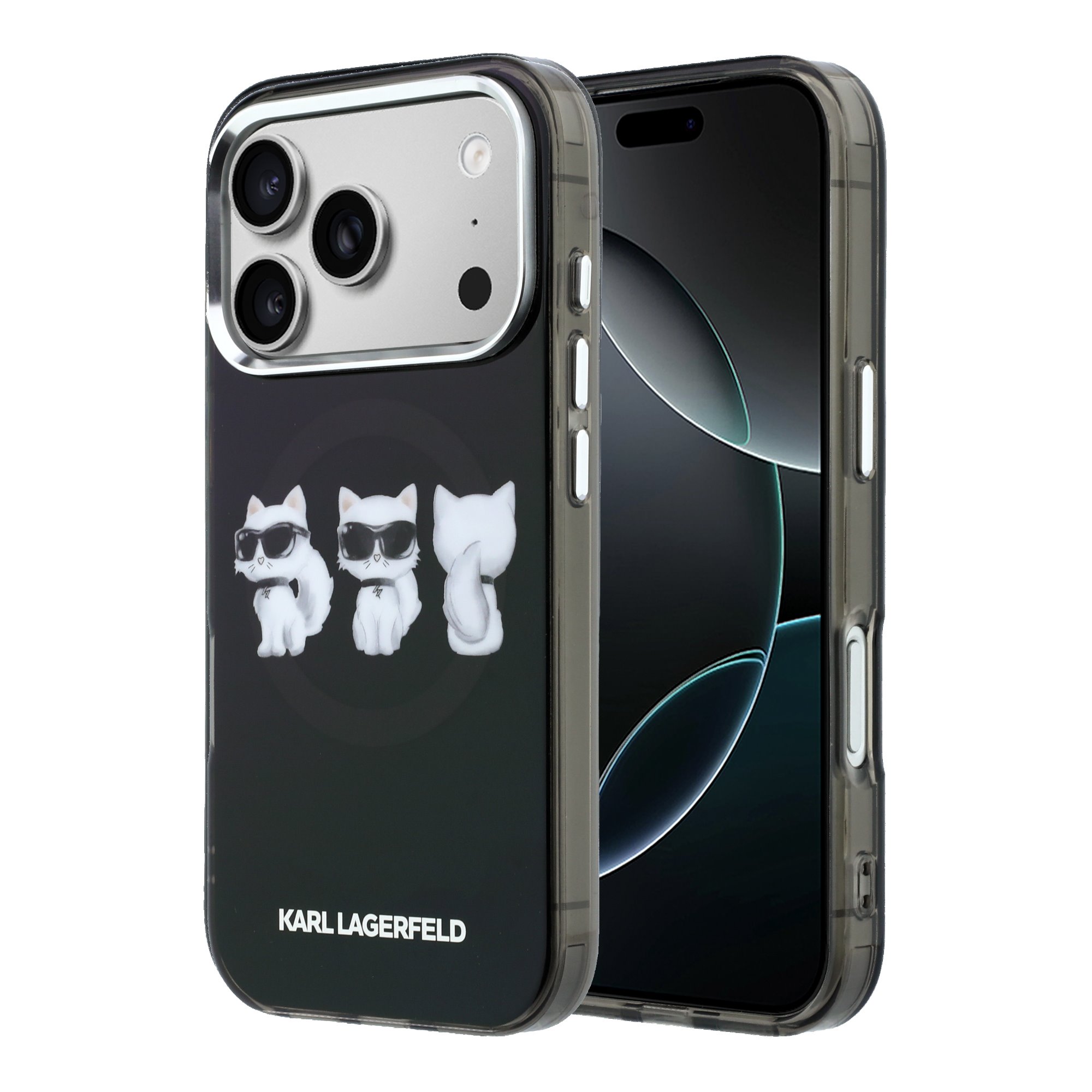 Juodas dėklas Apple Iphone 17 Pro "Karl Lagerfeld IML Choupette Trio Watercolor MagSafe" Juodas dėklas Apple Iphone 17 Pro "Karl Lagerfeld IML Choupette Trio Watercolor MagSafe" - Image 1