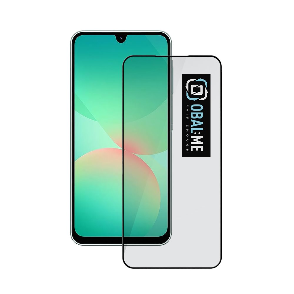 Juodas apsauginis ekrano stikliukas Samsung Galaxy A27 5G OBALME Juodas apsauginis ekrano stikliukas Samsung Galaxy A27 5G OBALME 5D Glass Screen Protector su juodu korpuso rėmeliu