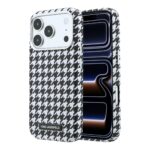 Juodas dėklas Karl Lagerfeld PU Houndstooth Resin Plate MagSafe telefonui Apple Iphone 17 Pro