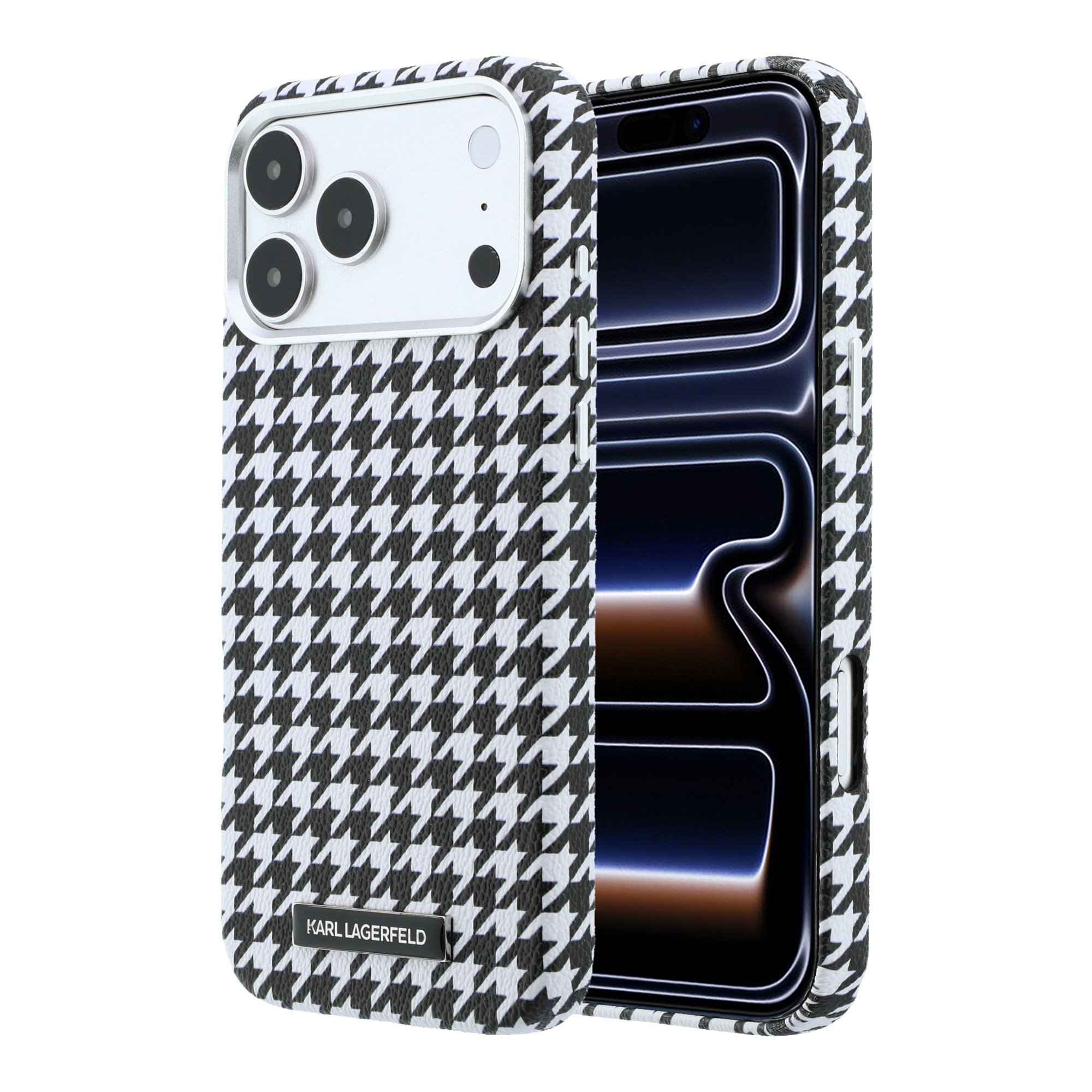 Juodas dėklas Karl Lagerfeld PU Houndstooth Resin Plate MagSafe telefonui Apple Iphone 17 Pro Max Juodas dėklas Karl Lagerfeld PU Houndstooth Resin Plate MagSafe telefonui Apple Iphone 17 Pro Max - Image 1