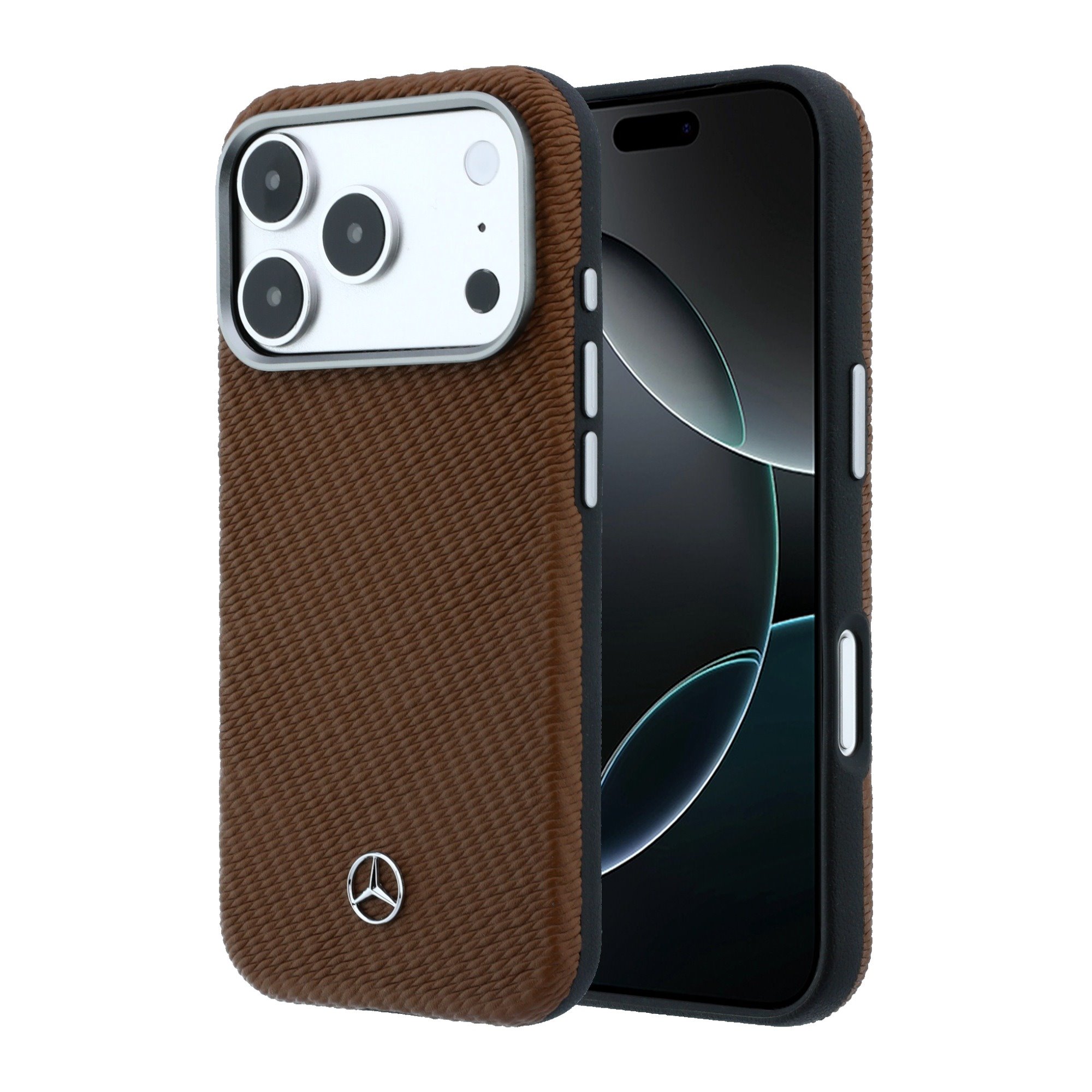 Camel dėklas Mercedes PU Leather Semi Wrap MagSafe telefonui Apple iPhone 17 Pro Camel dėklas Mercedes PU Leather Semi Wrap MagSafe telefonui Apple iPhone 17 Pro - Image 1