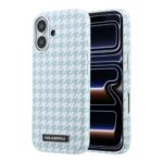 Mėlynas dėklas Karl Lagerfeld PU Houndstooth Resin Plate MagSafe telefonui Apple Iphone 17