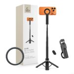 Juoda asmenukių lazda "TECH-PROTECT L11S MAGSAFE BLUETOOTH SELFIE STICK TRIPOD"