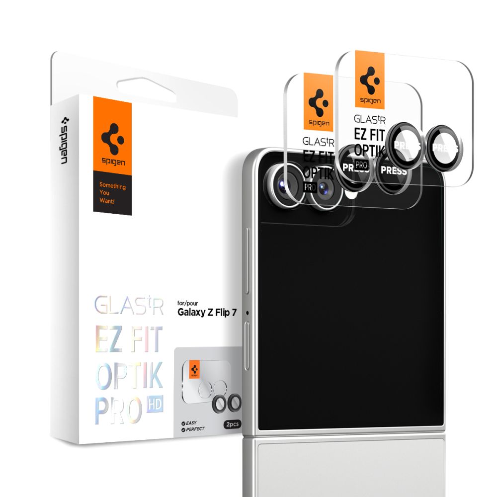 Apsauginis stiklas galiniai kamerai Samsung Galaxy Z Flip 7 / 8 "Spigen Optik 2-Pack" Apsauginis stiklas galiniai kamerai Samsung Galaxy Z Flip 7 / 8 "Spigen Optik 2-Pack" - Image 1