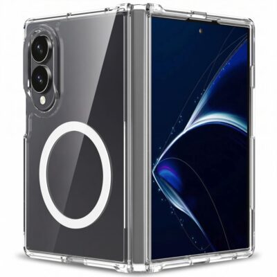 Skaidrus deklas Samsung Galaxy Z Fold 8 Tech-Protect FlexAir Hybrid Magsafe su magnetiniu ziedu