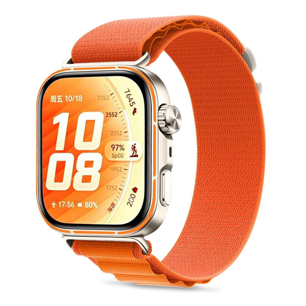 Oranžinė apyrankė HUAWEI WATCH FIT 3 / 4 / 4 PRO / 5 / 5 PRO "Tech-Protect Nylon Pro" Oranžinė apyrankė HUAWEI WATCH FIT 3 / 4 / 4 PRO / 5 / 5 PRO "Tech-Protect Nylon Pro" - Image 1