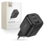 Juodas buitinis pakrovėjas "TECH-PROTECT NCA100W-GAN-AVS 3-PORT NETWORK CHARGER PD 3.2 100W / QC3.0"