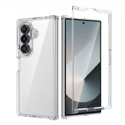 Skaidrus dėklas Samsung Galaxy Z Fold 8 Ultra Tech-Protect FlexAir Hybrid, apsaugantis telefoną iš priekio ir galo