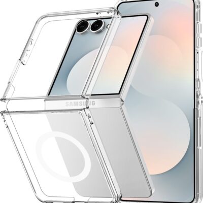 Skaidrus deklas Samsung Galaxy Z Flip 8 Tech-Protect FlexAir Hybrid Magsafe su apsauginiu dizainu