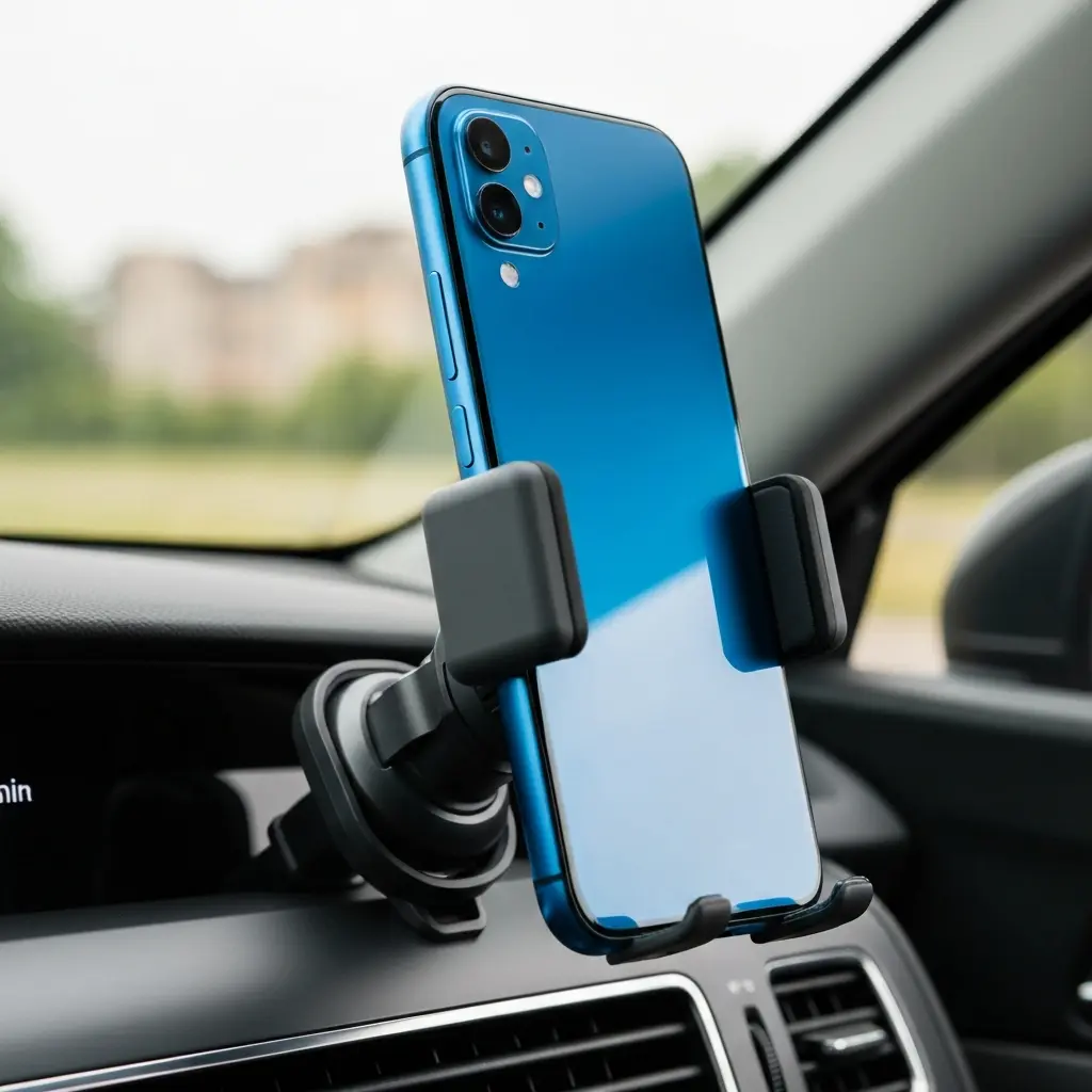 Telefono laikiklis prie automobilio prietaisų skydelio