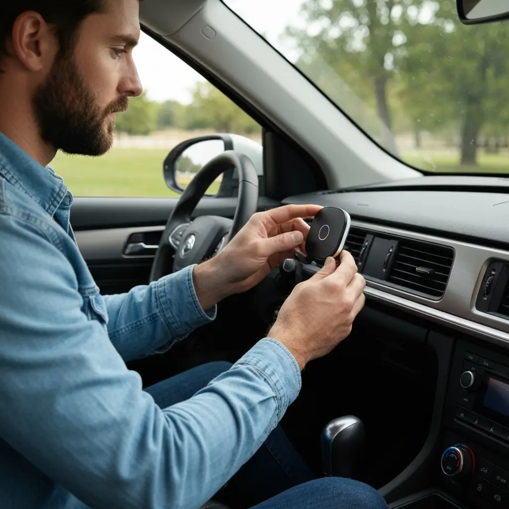 Magsafe laikiklio reguliavimas automobilyje