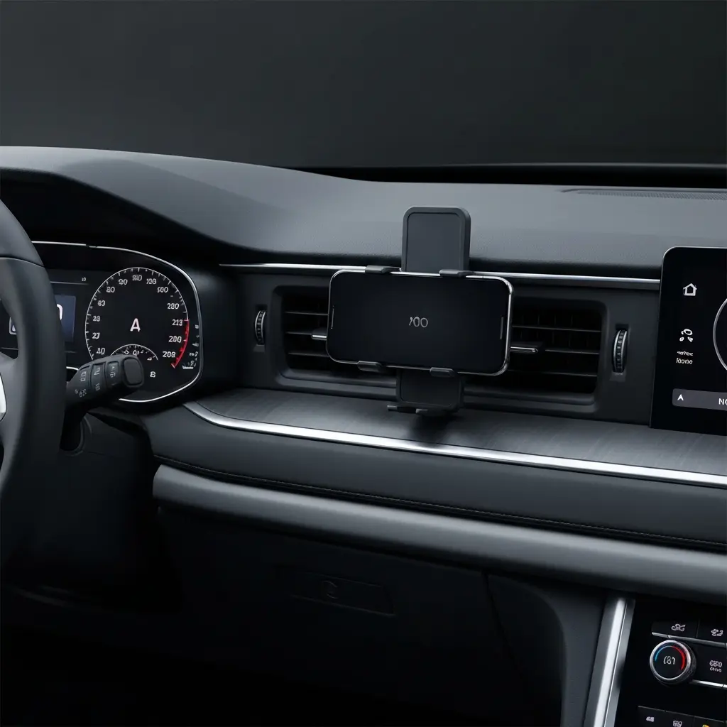 Magsafe laikiklis integruotas į automobilio prietaisų sistemą