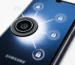 Telefono kameros apsauga pagrindinis vaizdas rodo modernų telefoną su kameros apsaugos simboliais