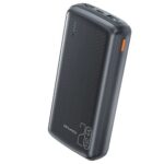 Juoda išorinė baterija Power Bank Awei P19K 5V 2.4A su anglies pluošto raštu ir LED indikatoriumi