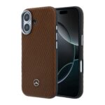 Camel dėklas Mercedes PU Leather Semi Wrap MagSafe telefonui Apple iPhone 17
