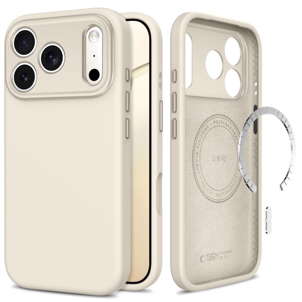 Titano spalvos dėklas Apple Iphone 17 Pro / 18 Pro "TECH-PROTECT UNIQ MAGSAFE CC" Titano spalvos dėklas Iphone 17 Pro / 18 Pro