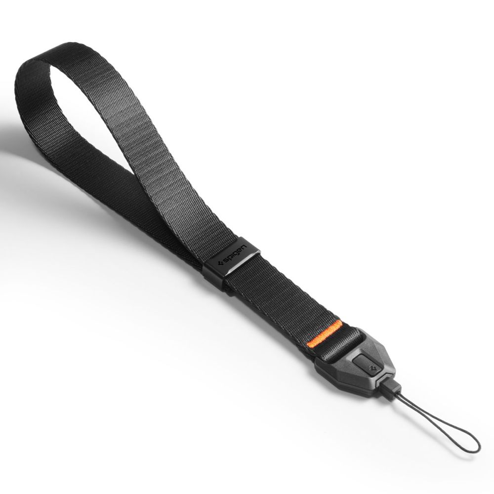 Juodas universalus dirželis "SPIGEN UNIVERSAL ADJUSTABLE LANYARD STRAP WRIST" Juodas universalus dirželis