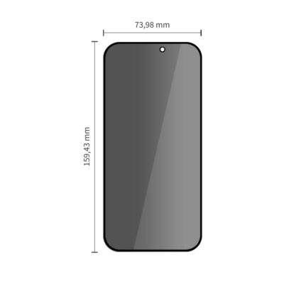 Juodas privatumo apsauginis ekrano stikliukas Iphone 18 Pro Max – nuotrauka 2