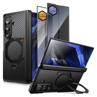 Juodas aramid dėklas Samsung Galaxy Z Fold 8 Ultra