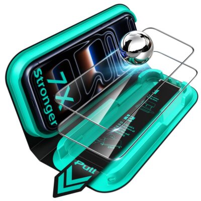 Juodas apsauginis ekrano stikliukas Iphone 17 Pro / 18 Pro – nuotrauka 2