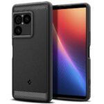 Juodas matinis dėklas Sony Xperia 1 VIII "Spigen Rugged Armor"