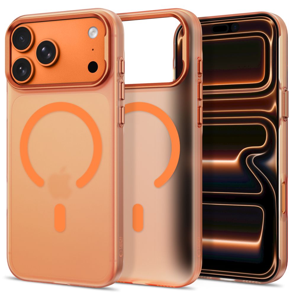 Oranžinis matinis dėklas Apple Iphone 17 Pro Max / 18 Pro Max "Tech-Protect Magzero Magsafe" Oranžinis matinis dėklas Iphone 17 Pro Max / 18 Pro Max