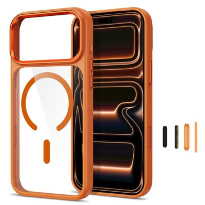 Oranžinis-skaidrus dėklas Iphone 17 Pro Max / 18 Pro Max – nuotrauka 2