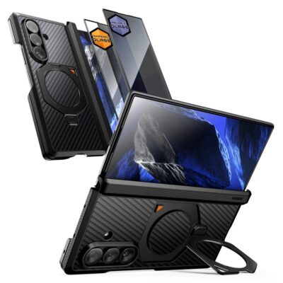 Juodas aramid dėklas Samsung Galaxy Z Fold 8 Ultra – nuotrauka 2
