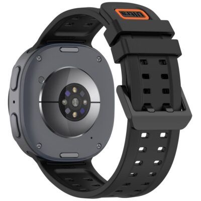 Juoda silikoninė apyrankė SAMSUNG GALAXY WATCH 8 / 9 / CLASSIC (40 / 44 / 46 MM) – nuotrauka 2
