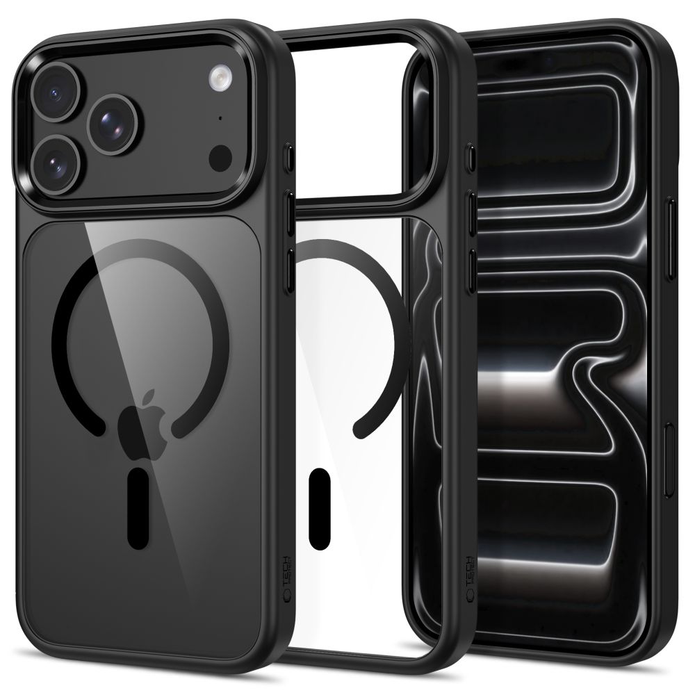 Juodas-skaidrus dėklas Apple Iphone 17 Pro Max / 18 Pro Max "Tech-Protect Magmat Magsafe CC" Juodas-skaidrus dėklas Iphone 17 Pro Max / 18 Pro Max