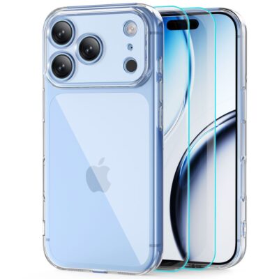 Skaidrus dėklas + apsauginis stiklas Iphone 17 Pro / 18 Pro