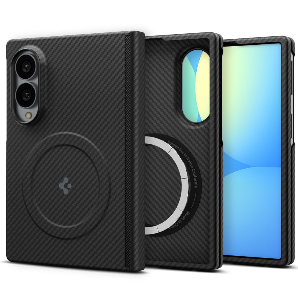 Juodas dėklas Samsung Galaxy Z Fold 8 "Spigen Airskin Aramid Magsafe" Juodas dėklas Samsung Galaxy Z Fold 8