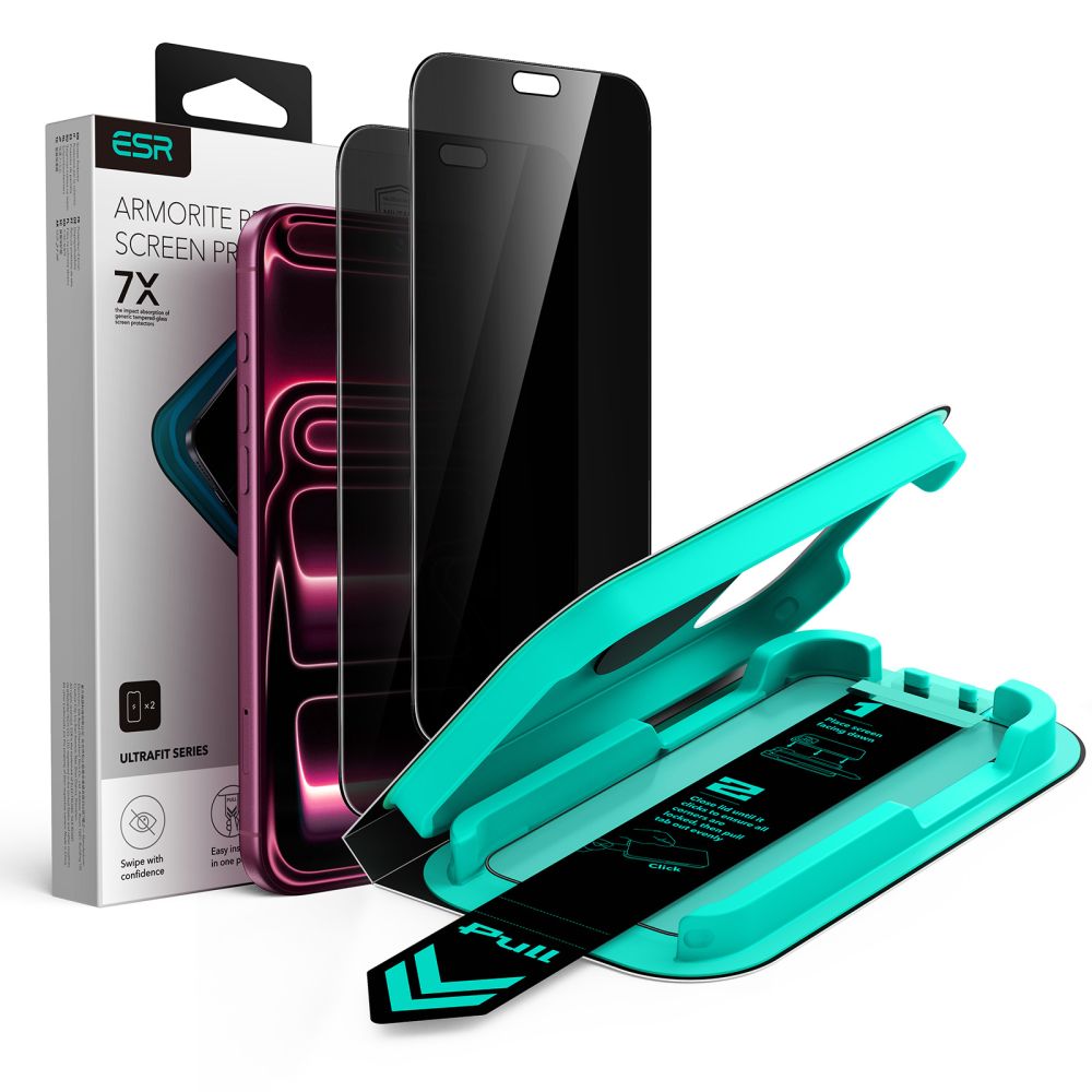 Privatumo apsauginis ekrano stikliukas Apple Iphone 18 Pro "ESR ULTRAFIT ARMORITE TEMPERED GLASS 2-PACK" Privatumo apsauginis ekrano stikliukas Iphone 18 Pro