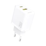 Baltas įkroviklis Dudao A26T GaN 25W USB-C / USB-A