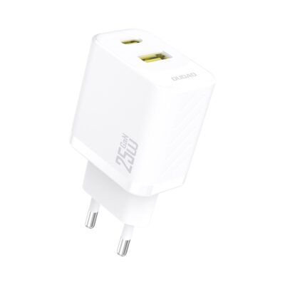 Baltas įkroviklis Dudao A26T GaN 25W USB-C / USB-A