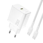Baltas įkroviklis Dudao A27C GaN 25W USB-C + USB-C to USB-C cable 1.0m