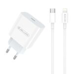 Baltas įkroviklis Jellico AK180 20W USB-C + USB-C to Lightning cable 1.0m