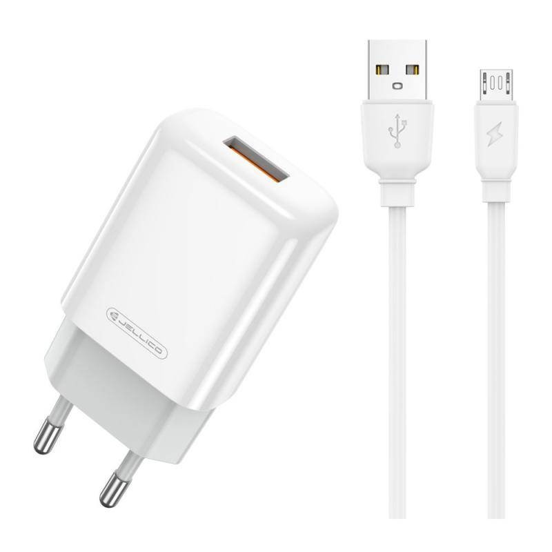 baltas-ikroviklis-jellico-eu01-2-4a-usb-a-usb-a-to-microusb-cable-1-0m Baltas įkroviklis Jellico EU01 2.4A USB-A + USB-A to MicroUSB cable 1.0m - Image 1