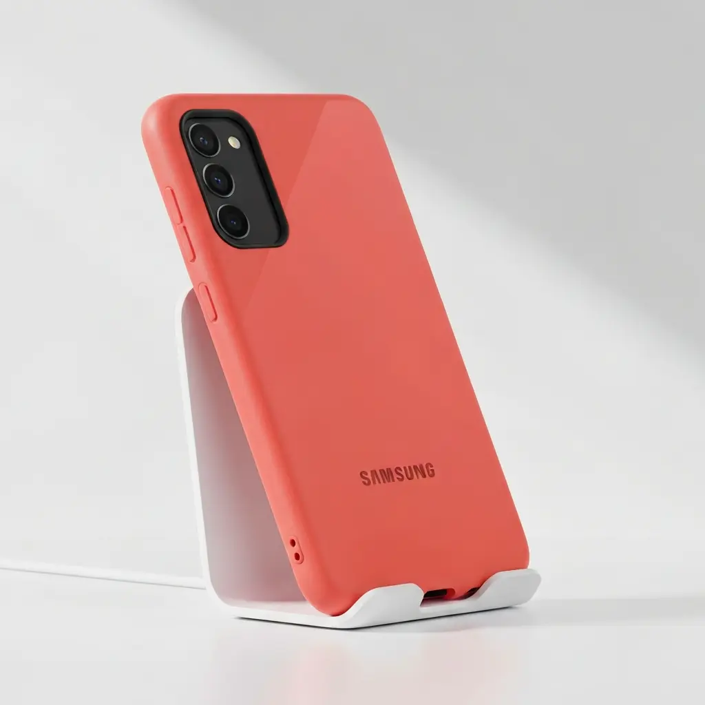Stilingas Samsung dėklas ant telefono ant belaidžio įkroviklio
