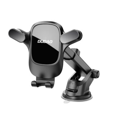 Juodas automobilinis telefono laikiklis Dudao F5PRO+ (dashboard / windshield)