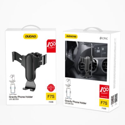 Juodas automobilinis telefono laikiklis Dudao F7s (air vent) – nuotrauka 2