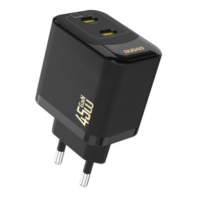 Juodas įkroviklis Dudao A28P GaN 45W 2xUSB-C