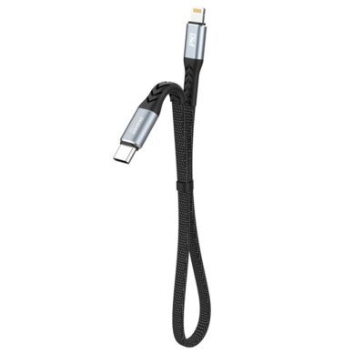 Juodas USB kabelis Dudao L10P USB-C to Lightning 20W 0.23m