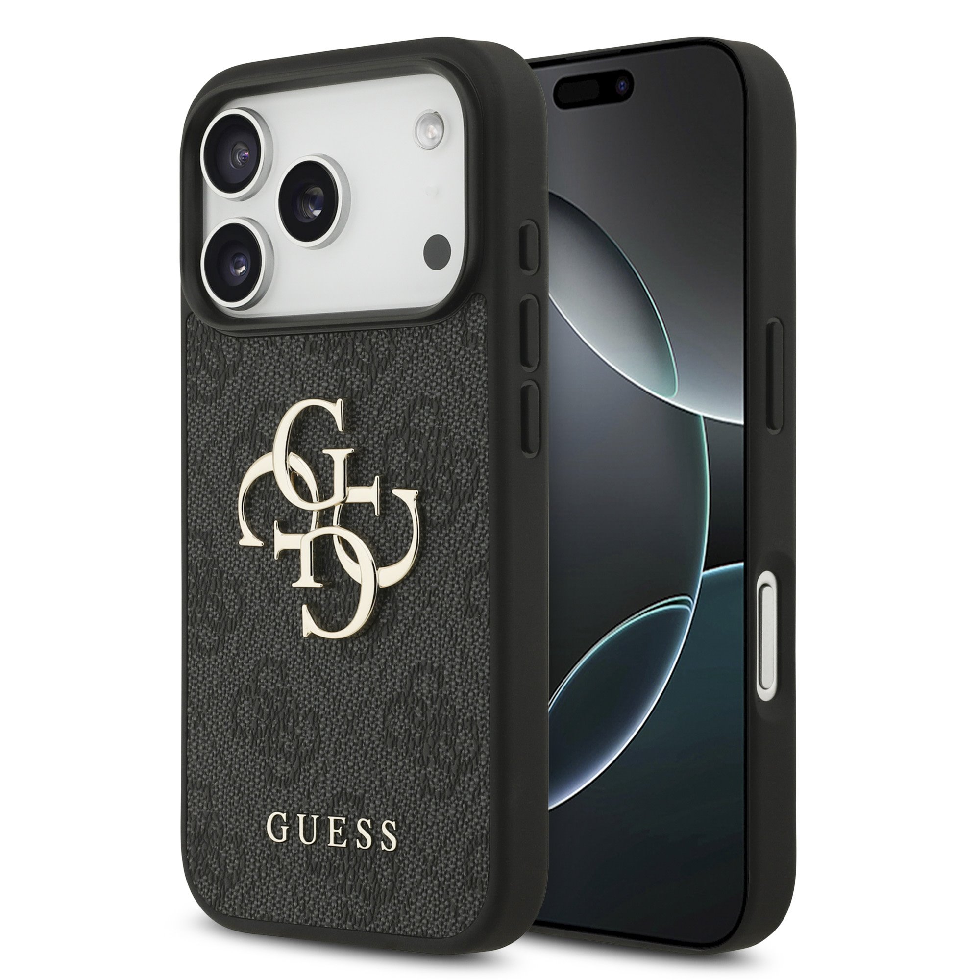 Pilkas originalus dėklas Guess PU 4G Metal Logo telefonui Apple Iphone 18 Pro Pilkas originalus dėklas Guess PU 4G Metal Logo telefonui Apple Iphone 18 Pro - Image 1