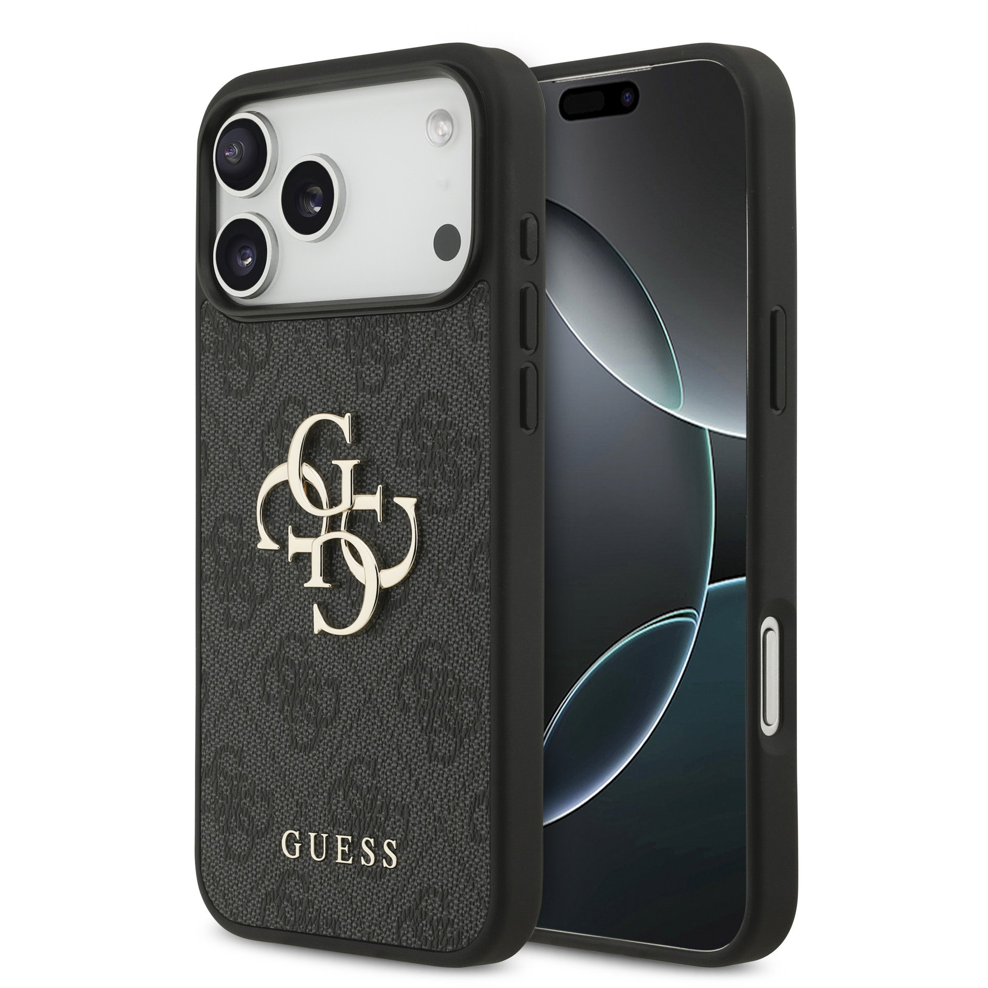 Pilkas originalus dėklas Guess PU 4G Metal Logo telefonui Apple iPhone 18 Pro Max Pilkas originalus dėklas Guess PU 4G Metal Logo telefonui Apple iPhone 18 Pro Max - Image 1