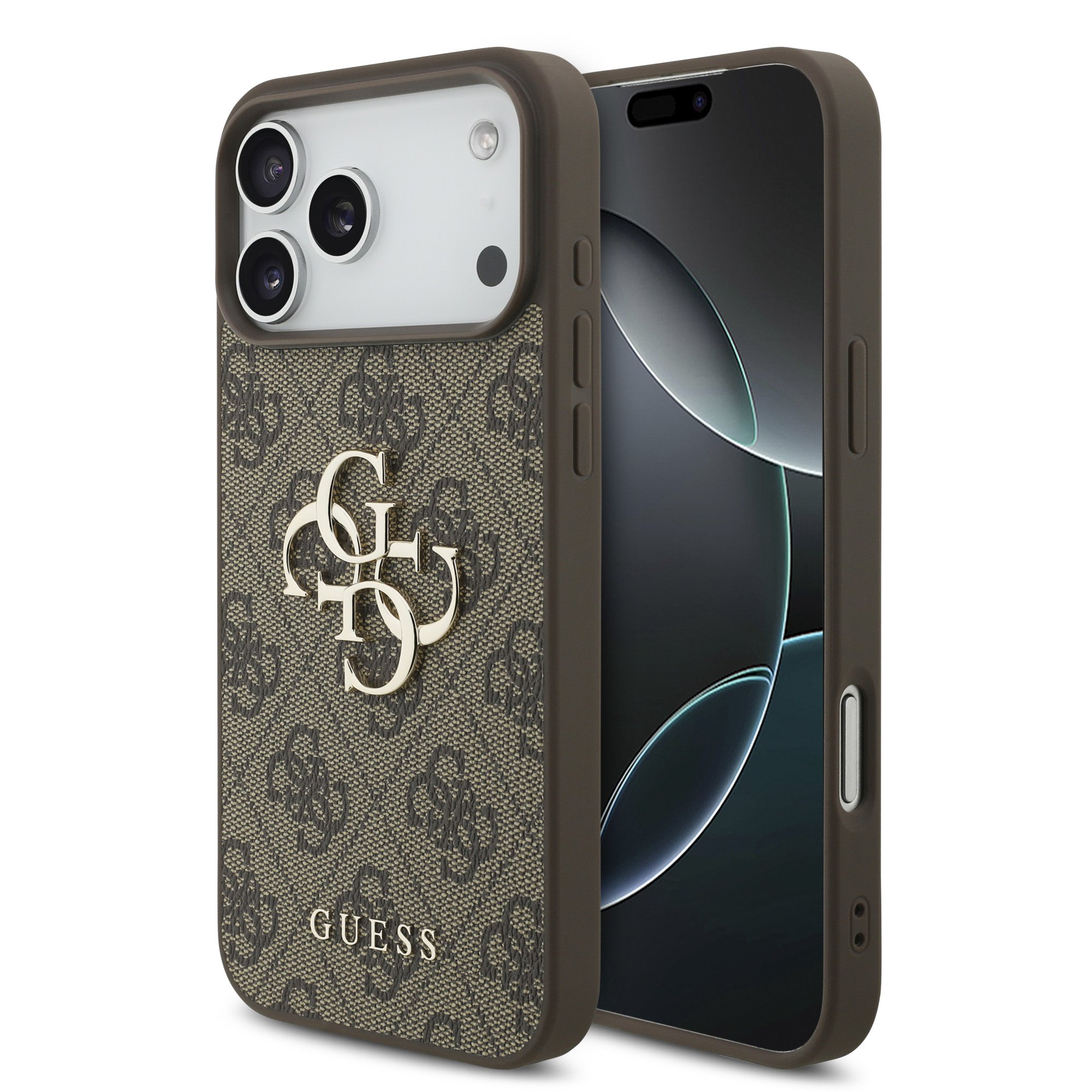 Rudas originalus dėklas Guess PU 4G Metal Logo telefonui Apple Iphone 18 Pro Rudas originalus dėklas Guess PU 4G Metal Logo telefonui Apple Iphone 18 Pro - Image 1