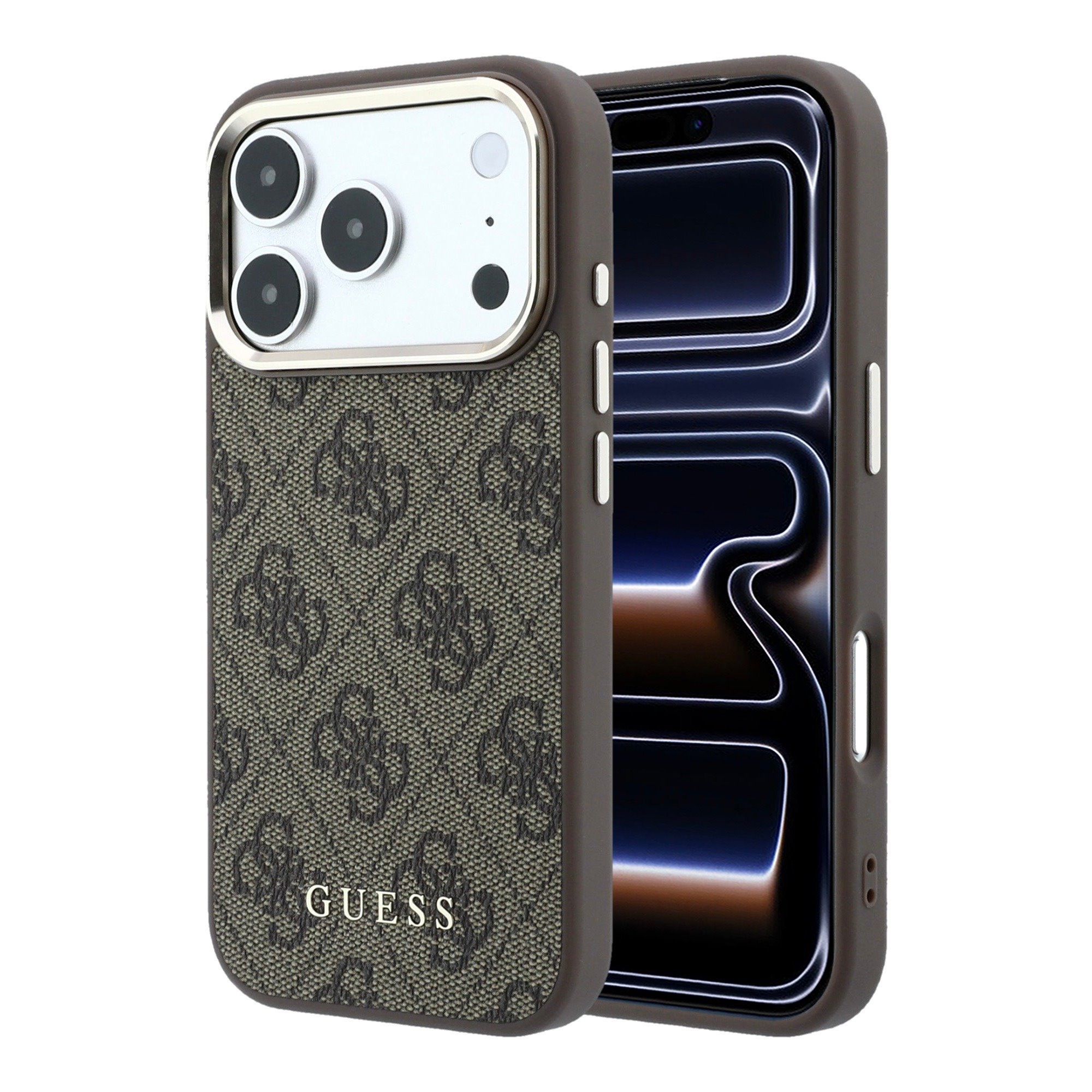 Rudas dėklas telefonui Apple iPhone 18 Pro Max "Guess PU Leather 4G Gold Frame MagSafe" Rudas dėklas telefonui Apple iPhone 18 Pro Max "Guess PU Leather 4G Gold Frame MagSafe" - Image 1