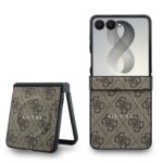 Rudas dėklas telefonui Samsung Galaxy Z Flip 8 "Guess PU Leather 4G Magnetic"