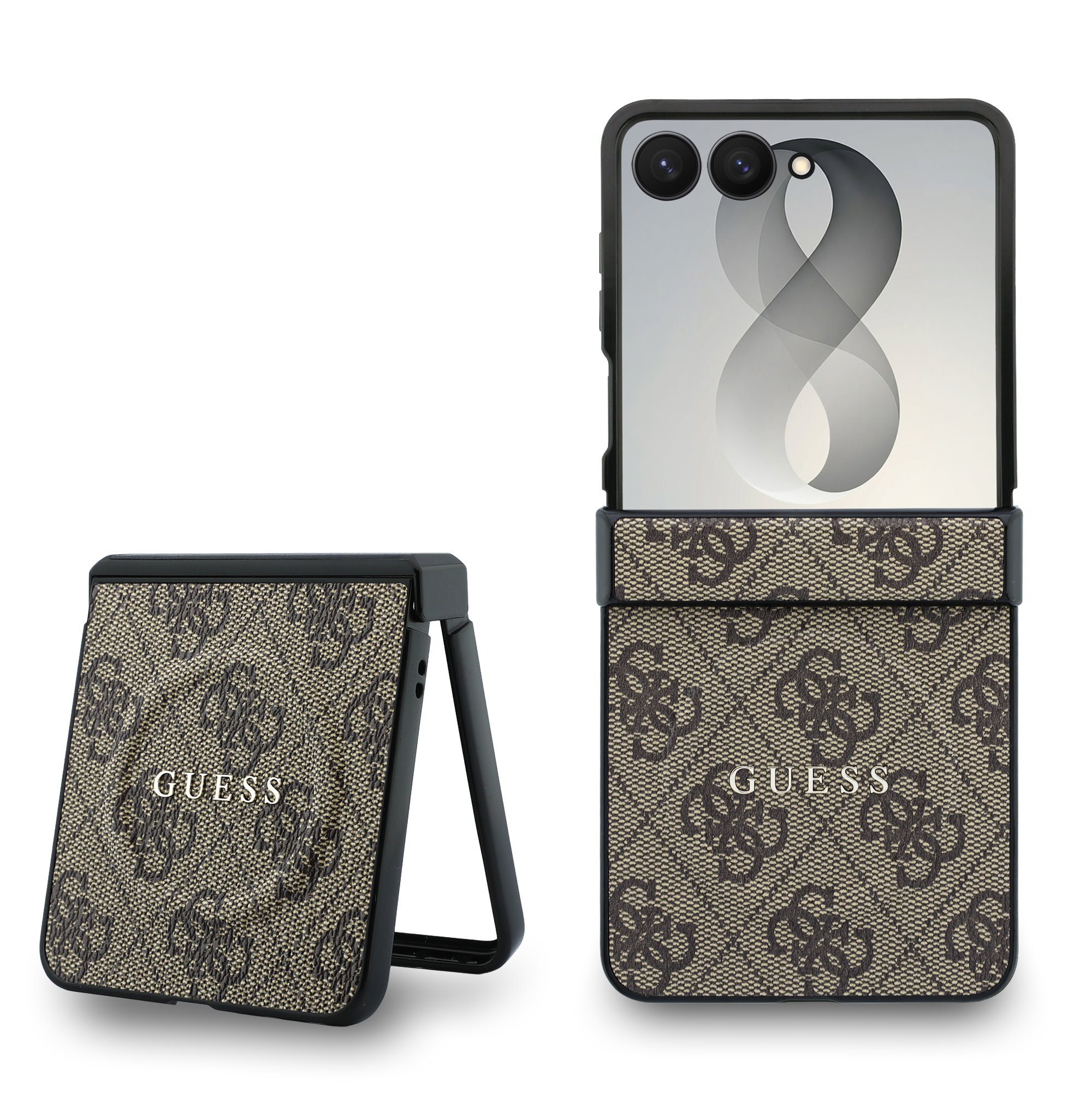 Rudas dėklas telefonui Samsung Galaxy Z Flip 8 "Guess PU Leather 4G Magnetic" Rudas dėklas telefonui Samsung Galaxy Z Flip 8 "Guess PU Leather 4G Magnetic" - Image 1